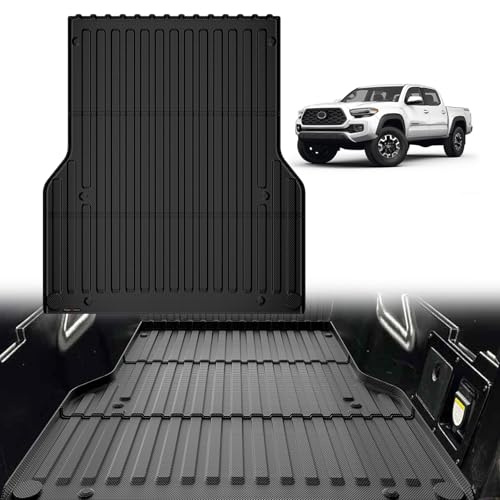 Image of TripleAliners Truck Mat Compatible with 2005-2023 Toyota Tacoma 5FT Accessories, Truck Bed Mat Heavy Duty Custom Fit All Weather Protection TPE Pickup Liner
