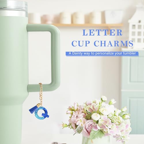 Image of Letter Charm Accessories for Stanley Cup 1 PCS Cute Initial Keychain Handle Charm for Stanley Tumbler for Women