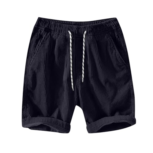 Pantalones cortos de pana para hombre, pantalones cortos de pana para hombre, con bolsillos, cordón, cintura elástica, para primavera, verano, playa, pantalones cortos informales, pantalones cortos