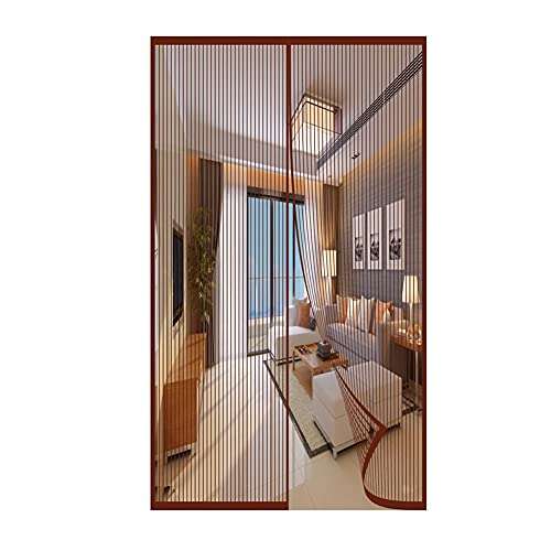 GUOYUYU Mosquitera Magntica para Puertas 120x255cm Mosquitera magnTica para Puerta Magntica Sellado Automtico Permeable Al Gas Transparente para Balcn, Dormitorio, Cocina, Marrn