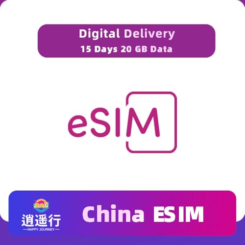 eSIM Card for China, Hong Kong | Get QR Code Instantly | 5G/4G High-Speed | Hotspot Allow (1 Day, 1 GB (Total), 5G, no Voice Calls Included, Full Coverage at 10 Mbps.)