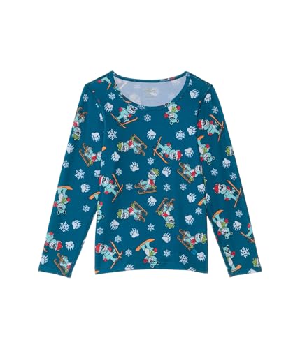 Hot Chillys Youth MTF Originals Print Crewneck Midweight Body Fit Base Layer - Snow Bears, Medium