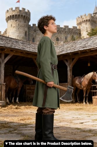 Disfraz completo medieval pirata verde para niños miniatura 5