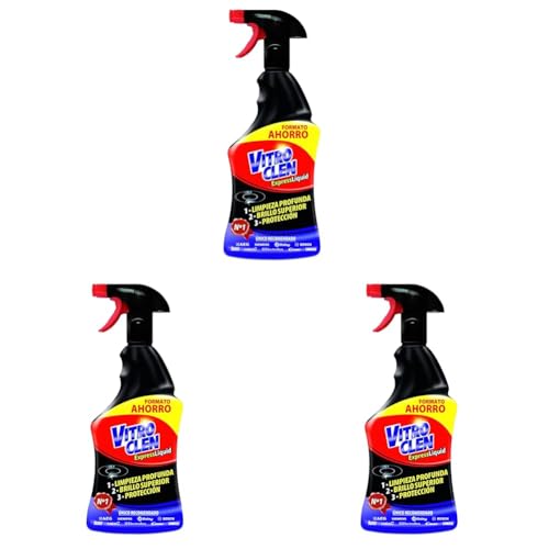 Vitroclen Limpiador de Vitrocerámica en spray, acción protectora y desengrasante - 450 ml (embalaje puede variar) (Paquete de 3)
