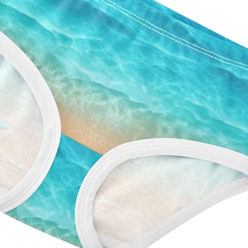 Toddler Girls Underwear 2t Cotton Cute Panties Girl Stylish Kids Briefs Undies Turquoise Starfish Sandy Beach4
