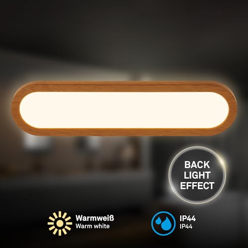 Briloner Applique Led Per Il Bagno Pil, Color Legno, Larghezza 35 Cm, Plastica - 2