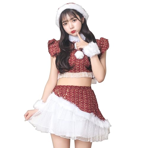 ［クリアストーン］ リリカルパレット コスプレ クリスマス ツイードサンタ レディース レッド