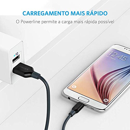 Cabo Micro USB, Anker Powerline, 3 metros, 5x mais resistente, Cinza