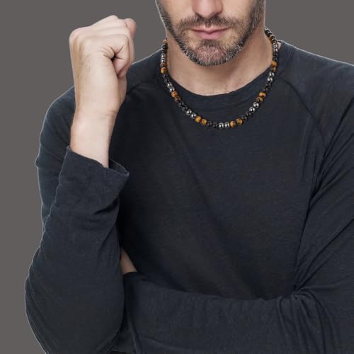 GAVU Men’s Beaded Necklace, Triple Protection Crystal Necklace for Men - Image 3