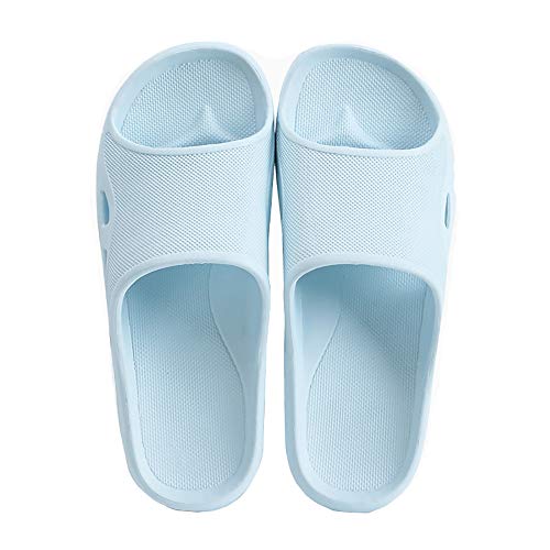 MAGILONA Women Men Bathroom Non-Slip Shower Sandals House Indoor Soft Summer Slipper Arch Support Beach Spa Shoes (5-6.5B/240mm 36/37, Blue)