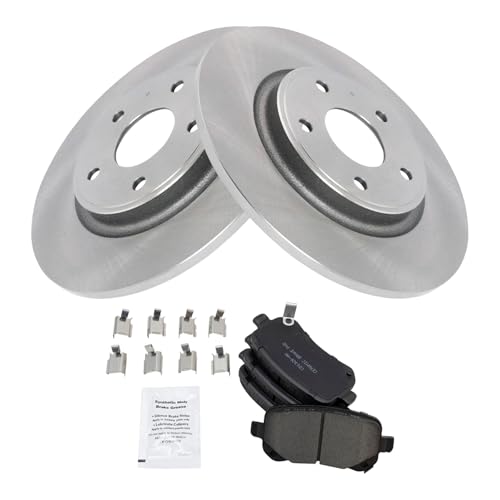 Image of TRQ Rear Brake Pad and Rotor Set Ceramic Compatible with 2012 Dodge Journey