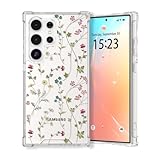 DYFYFKDI for Samsung Galaxy S26 Ultra Case, Floral Flowers Cute Clear Withe Design Aesthetic Pattern for Women Girls Slim Shockproof for S26 Ultra Phone Case, Curved Flower