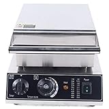 KEPSLERYZ Electric Egg Roll Maker Machine 1750W Commercial & Home Use Temp Control, 0-5 Min Timer, Cast Aluminum & Stainless Steel, for Ice Cream Cones, Desserts (Black/Silver)