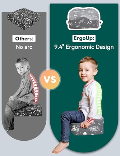 Image of Babelio Ergo-Designed Booster Seat for Kitchen Chair, Promote Proper Upright Posture, Toddler Booster Seat for Dining Table, Removable & Washable Cover, Suitable for 18 Months to 5 Years, Gray Space