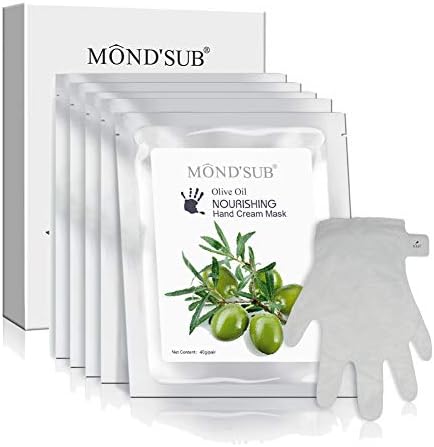 [MOND'SUB] 5 Pairs Mineral Olive Oil Moisturizing Hand Masks | Moisturizer Hands Mask for Women & Men | Premium Hydrating Gloves for Dry Hands & Damaged Skins with Rich Vitamin E and A…