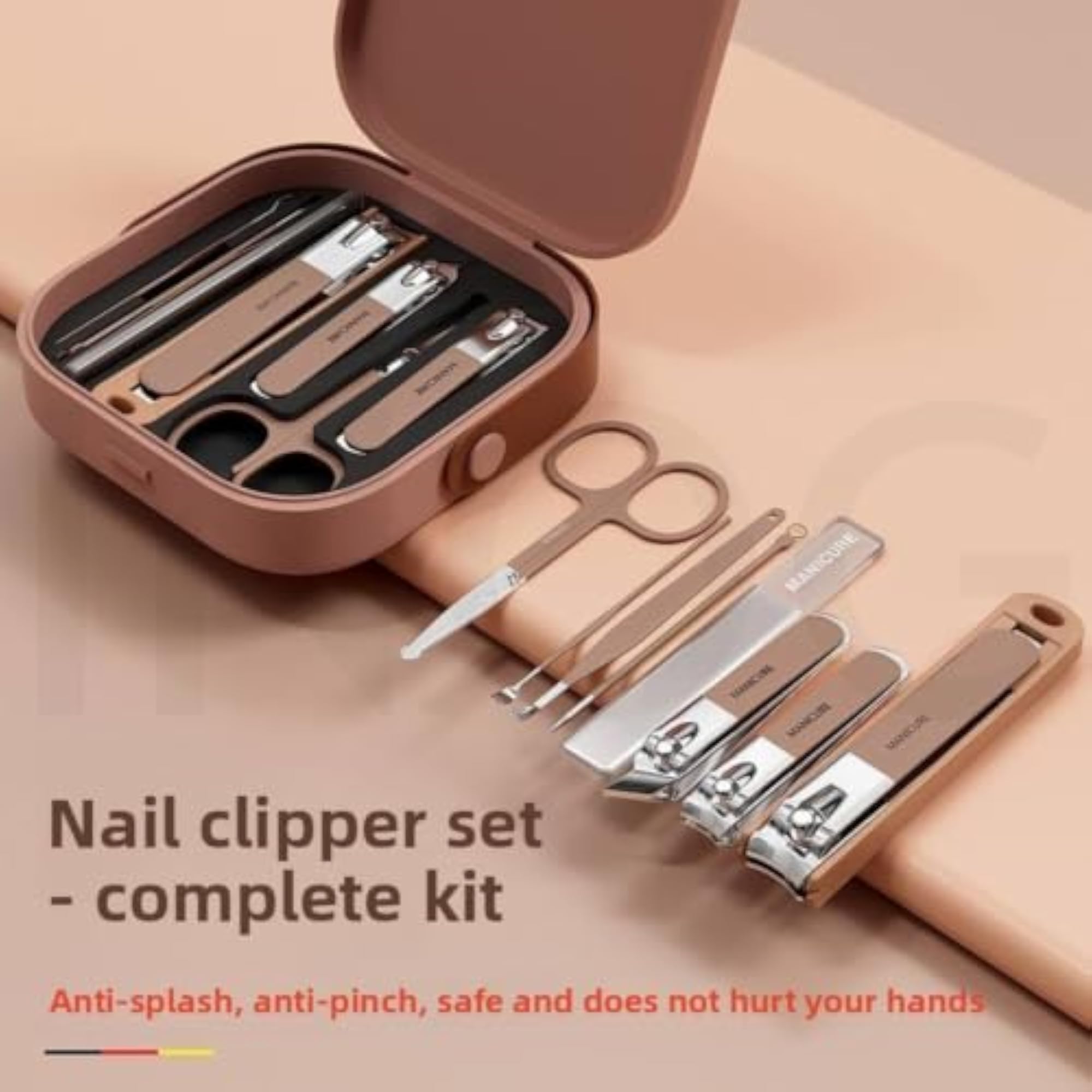 8pcs Stainless Steel Manicure Pedicure Set, Beauty Care Kits