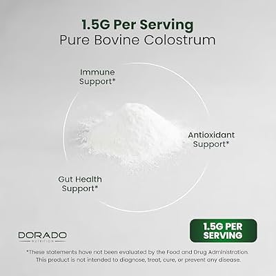 Colostrum Supplement Powder 90g (60 Servings of 1.5g Pure Bovine Colostrum Std. to Contain 20% IgG Immunoglobulins) Grass Fed Powder - No Fillers, Third Party Tested, Unflavored & Non-GMO