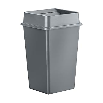 Trash Cans 35 Gallon Square Garbage Can with Lid, Grey