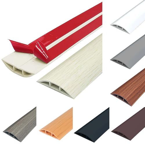 IGTOPS - Protection de câbles au sol, Couverture de câbles PVC flexible découpable, Autocollant pour revêtement de câbles au sol, Canal de câbles au sol, protège les câbles et prévient les risques de chute, 60