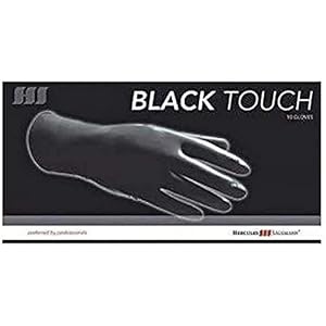 Hercules Sägemann Speciale beschermende handschoenen voor kappers Black Touch maat L, 10 stuks 100% natuurlijke latex