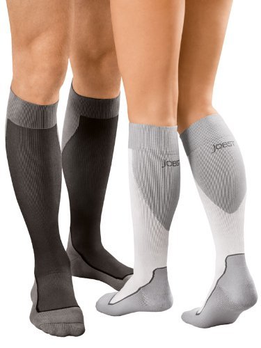 7529003 Sport Sock, Knee High, 20-30 mmHg, Closed Toe, X-Large, White/Grey, Pair