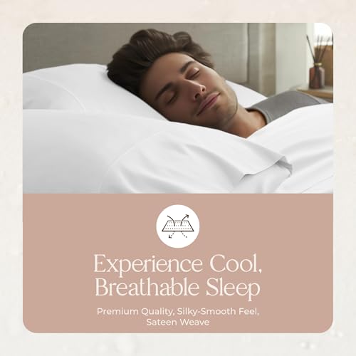 Image of 100% Organic Cotton Pillow Cases Queen Size Set of 2-100% Cotton Pillowcases GOTS Certified 300 Thread Count - Naturally Cooling Comfortable Breathable & Soft Pillow Cases (White, Queen)