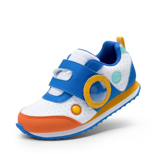 DREAM PAIRS Toddler Shoes Boys Girls Sneakers Kids Tennis Running Shoes Storybook Lightweight Hook and Loop Casual Walking Shoes 12 Little Kid White/Blue