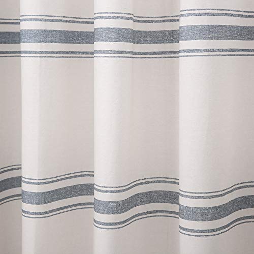 image for Lush Decor Farmhouse Stripe Cotton Shower Curtain, 72