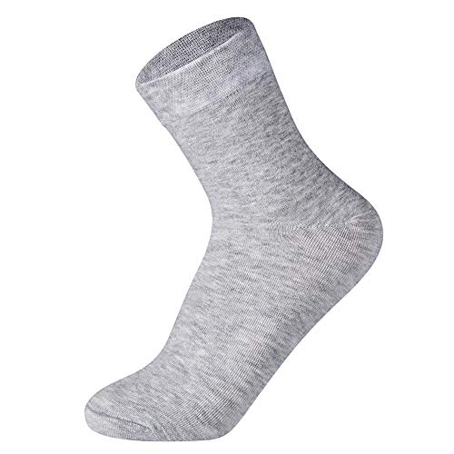 RINTATI Men Cotton Dress Socks 5 Pairs Light Grey Thin Breathable Everyday Work Socks For Men,Women.