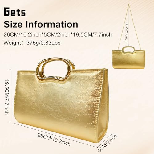 Image of Gets Clutch Purses for Women PU Leather Evening Handbag for Formal Wedding Party Clutches Small Crossbody Bag with Chain