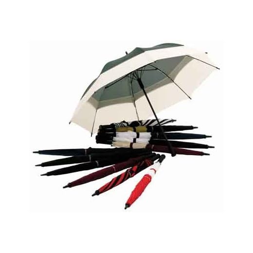 62-Inch Black & Tan Golf Umbrella