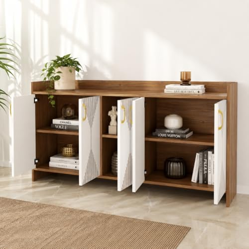 Image of Spyder Craft Skitty Standard Engineered Wood Multipurpose Modular Chest of Drawers, Wooden Drawer Storage Organizer Cabinet for Living Room Bedroom Home Furniture (White)