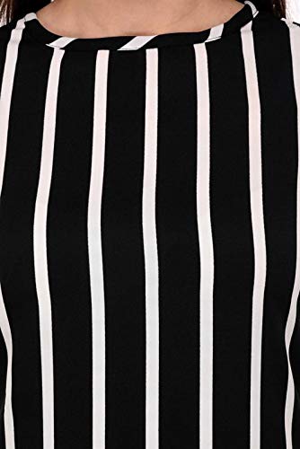 Image of GLAMGIRLS Women Crepe Kurti A-Line Print (Black & White)