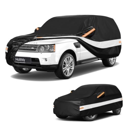 10 Layers SUV Car Cover Custom Fit for Land Rover Range Rover Sport (2005-2026), Waterproof All Weather for Automobiles, Outdoor Full Cover Sun Dust Rain Protection with Cotton. Black
