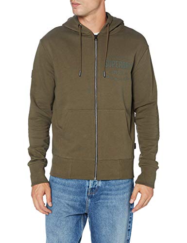 Superdry Surplus Goods Zip Hood Felpa Uomo, Verde