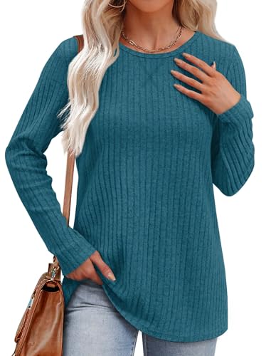 Image of XIEERDUO Long Sleeve Shirts for Women Tunic Tops Casual Fall Tops Lightweight Sweaters 2025