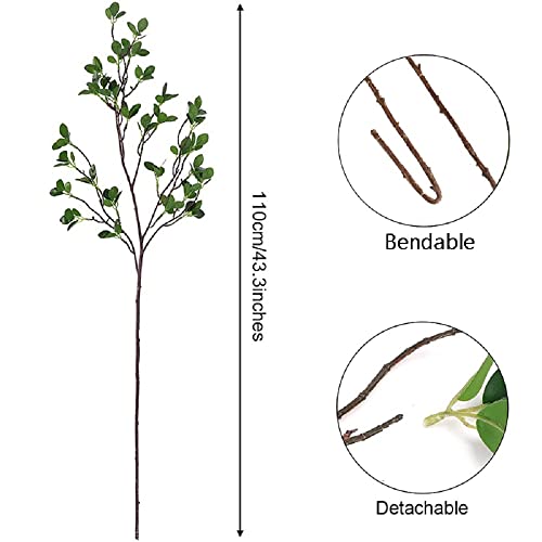 Weispark Artificial Plant 43.3 Inch Faux Greenery Stems Fake Tree Branches Ficus Twig Leaves For Vase Filler Shop Garden Office Home Decoration (2 Pcs) #TOP5