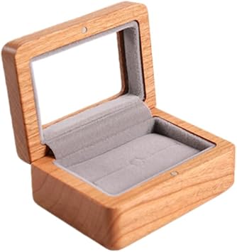 Solid Wood Ring Box, Mini Size Ring Box, Ring Box with Clear Window, Round Corner Ring Box, Engagement Ring Storage, Wedding Ring Storage, Jewelry Storage, For Weddings, Gifts, Romantic