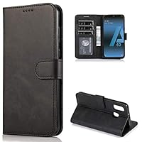 CTIUYA Cover Flip Case in Pelle per Samsung Galaxy A20E, Portafoglio con Porta Carte Magnetica, Antiurto Protettiva Completa a Libro, Marrone