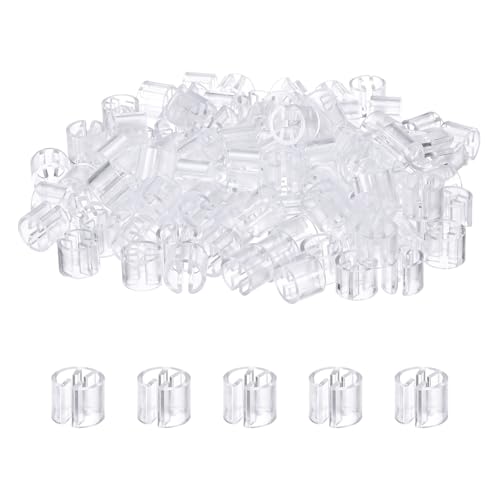 M METERXITY 300-Pack Clothes Hanger Markers Blank, Plastic Garment Color Coded Size Clips Fit 3.5mm Rod for Clothing/Wire Hangers, Colored Coding Marker [Transparent]