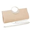 MeeQee Damen Clutch Metallisch Pailletten Abendtasche Mode Envelope Handtasche mit Abnehmbarer Kette Elegant Crossbody Umhängetasche Tasche Schultertasche mit Glitzer Diamant Handle (Apricot) #2
