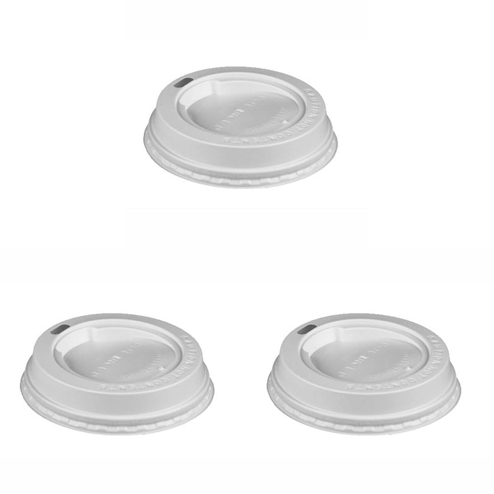 PAPSTAR Deckel f. Hartpapierbecher/Kaffeebecherdeckel TO GO (100 Stück) rund Ø 8 cm, weiß, Polystyrol, passend zu Becher To Go, zum Warmhalten von Heißgetränken, mit Trinköffnung, #14809
