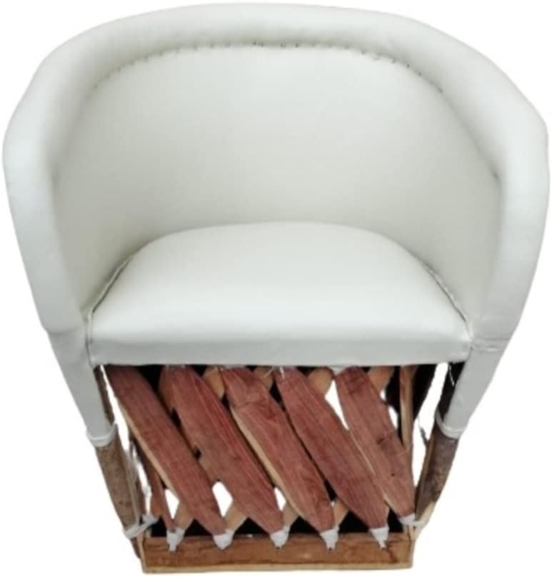 Equipal Furniture Chair Handmade By Equipales San Jose Rustic in White Color Traditional Mexican Style Ideal for your home, house, garden, office, equipal