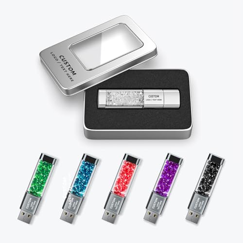 Custom Branded USB Flash Drives Bulk 50PCS/100PCS - Personalized Thumb Drives from 128MB to 128GB | Logo Printed Memory Sticks for Trade Shows, Conferences and Corporate Gifts (100,64GB)