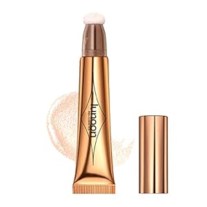 Liquid Highlighter Beauty Wand, Cream Face Contour Bronzer Stick with Cushion Applicator, Easy to Blend, Smooth Creamy Finish Face Shaping Contouring Highlight Makeup (PEARL HIGHLIGHTER WAND)