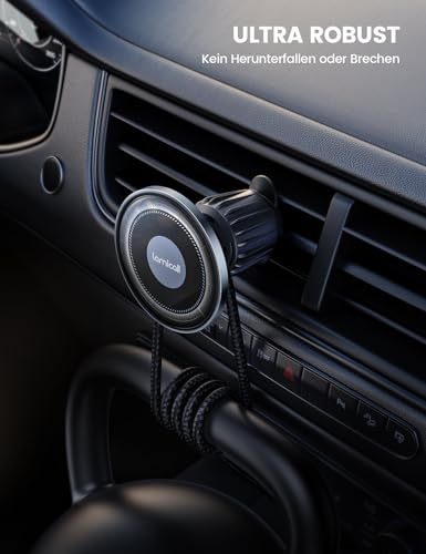 Lamicall Handyhalterung Auto für MagSafe Autohalterung - [2026 HD-Glas-Platte] Stark Magnetische Handyhalter Auto Lüftung, KFZ Handy Halterung Magnet für iPhone 17 16 15 14 13 Pro Max, Alle Smartphone 6