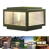 JHOTEC Outdoor Post Light 10X10 in, Column Light,Wired Lantern Column Lamp 110-240V(12-36V Replace Bulb),Garden Light,IP54 Waterproof, Base E26,LED Post lamp,Fence Post caps