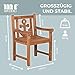MR. DEKO Gartensessel Anker Teak-Holz | Armlehnenstuhl Wetterfest | Teakstuhl Gartenstuhl Outdoor-Sessel | Holzstuhl Anker-Motiv Maritim | Zertifiziertes Plantagen-Teak Unbehandelt Balkonstuhl