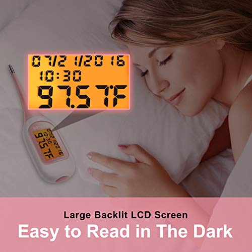 Shecare Smart Basal Thermometer For Ovulation Tracking, Digital Oral Body Temperature Thermometer For Fertility With Backlit, Bbt Thermometer With Shecare App(Ios&Android) For Natural Family Planning #TOP3