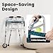 OasisSpace Compact Folding Walker with Trigger Release and 5 Inches Wheels for Seniors Elderly [Accessories Included] Narrow Lightweight Support up to 350 lb(FSA or HSA Eligible)